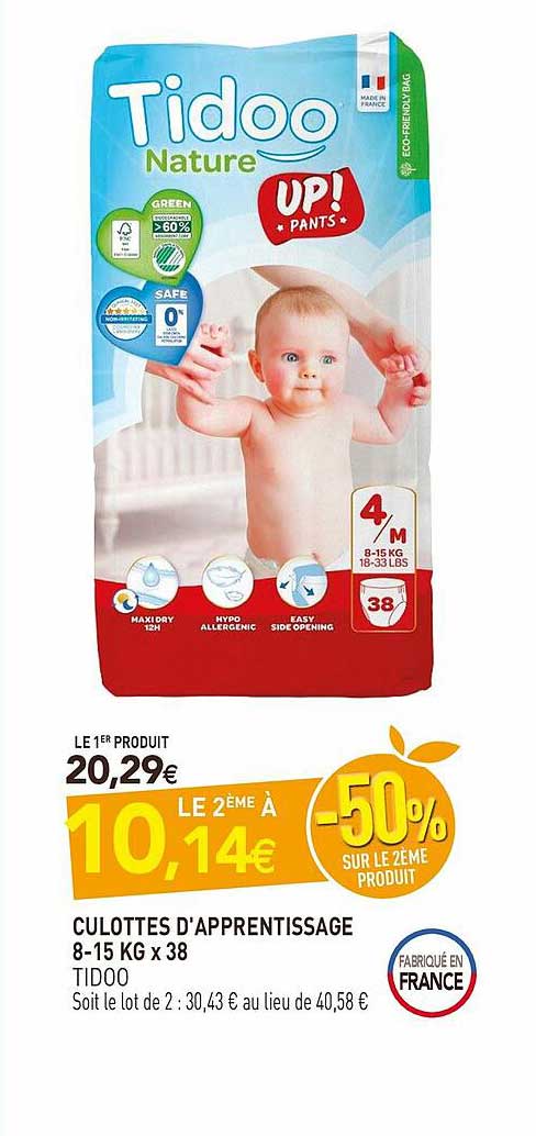 culottes d'apprentissage 8-15kg x38 tidoo