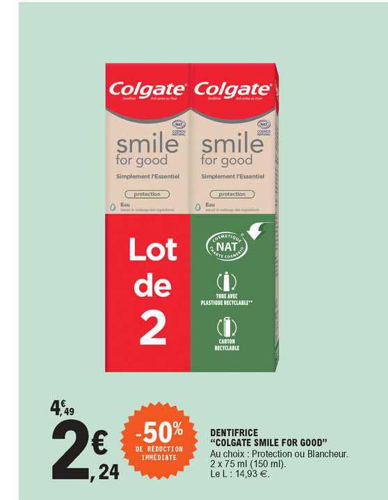 dentifrice "colgate smile for good"