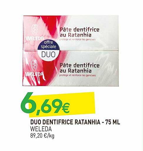 Duo Dentifrice Ratanhia - 75 Ml Weleda