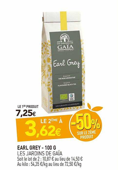 earl grey - 100 g les jardins de gaïa