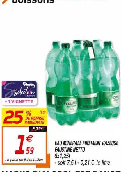 eau minérale finement gazeuse faustine netto