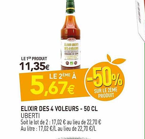 elixir des 4 voleurs - 50 cl uberti