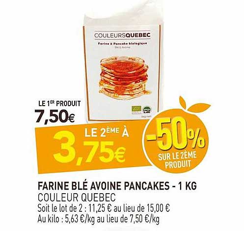 farine blé avoine pancakes - 1 kg couleur québec