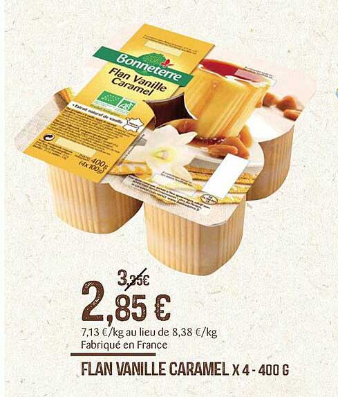 flan vanille caramel x4 - 400g