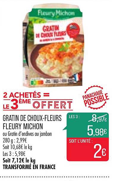 gratin de choux-fleurs fleury michon
