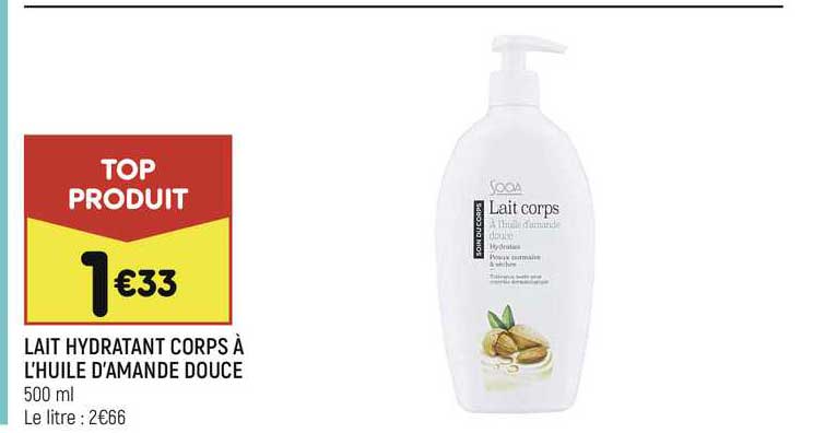 lait hydratant corps à l'huile d'amande douce