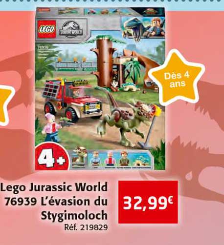 lego jurassic world 76939 l'évasion du stygomoloch