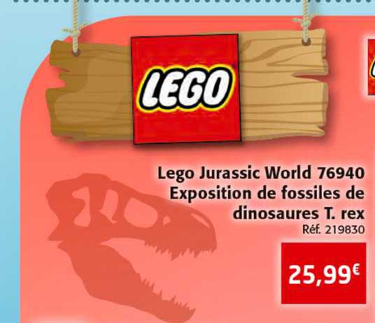 lego jurassic world 76940 exposition de fossiles de dinosaures t. rex