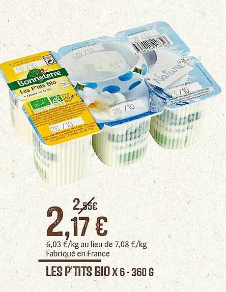 les p'tits bio x6 - 360g