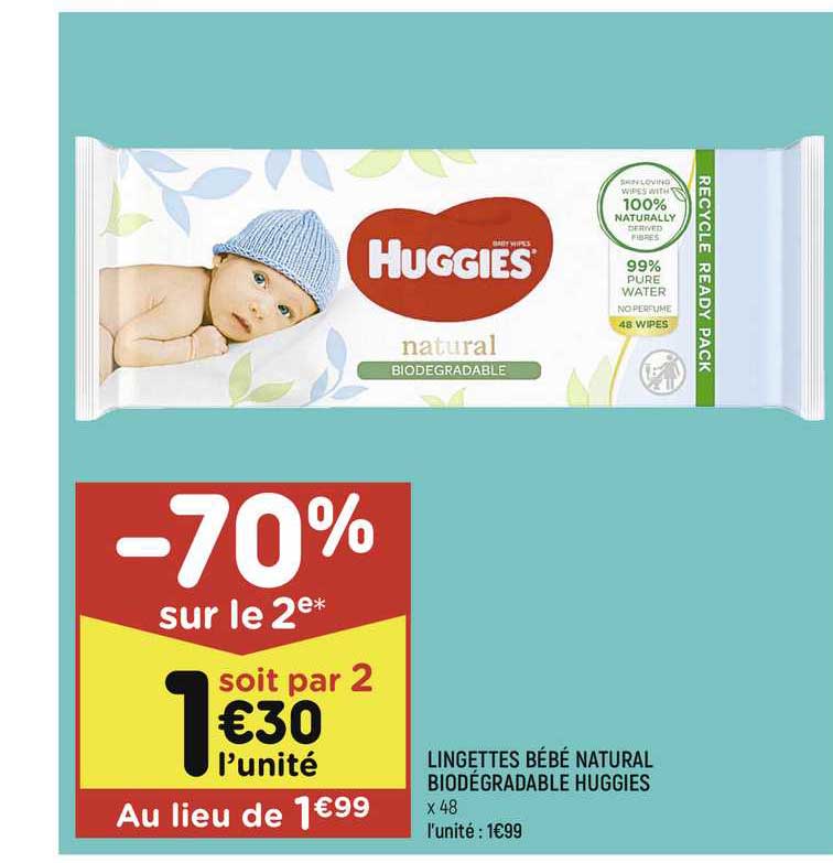 lingettes bébé natural biodégradable huggies
