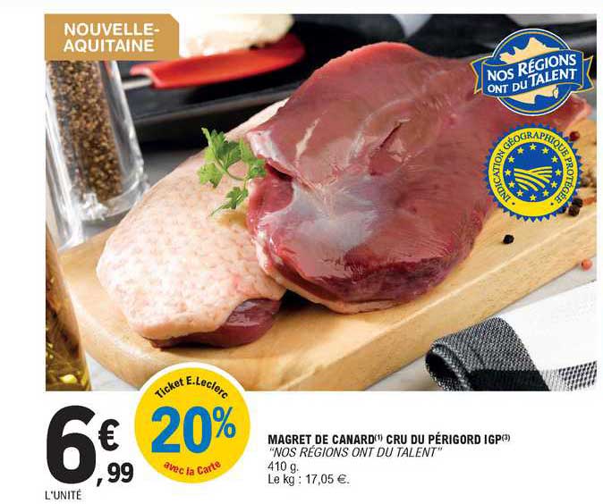 magret de canard cru du périgord igp "nos régions ont du talent"