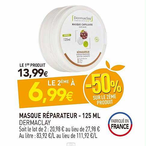 masque réparateur - 125 ml dermaclay