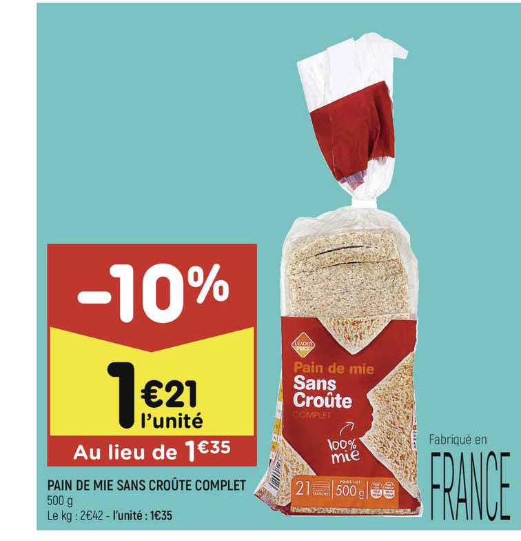Pain De Mie Sans Croûte Complet