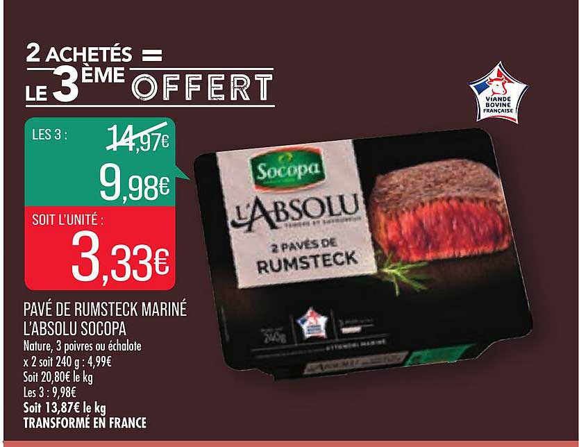 pavé de rumsteck mariné l'absolu socopa