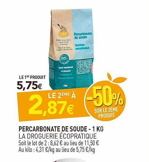 percarbonate de soude - 1 kg la droguerie écopratique