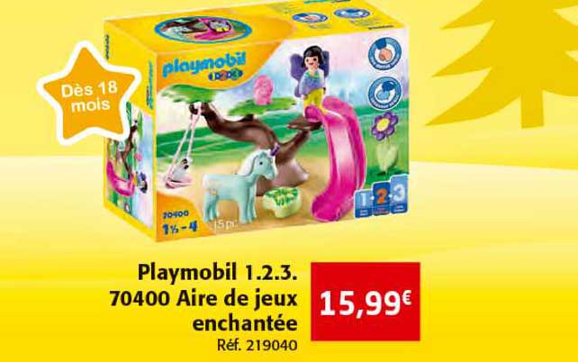 playmobil 1.2.3 70400 aire de jeux enchantée