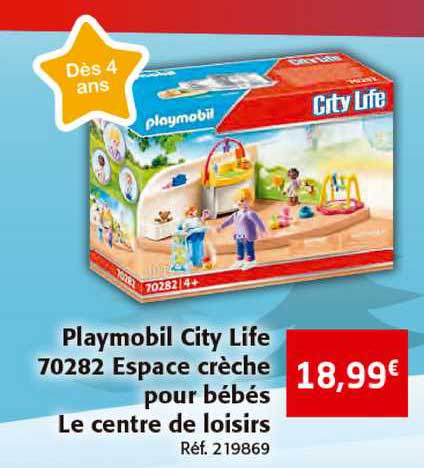 Playmobil City Life 70282 Espace Crèche Pour Bébés Le Centre De Loisirs