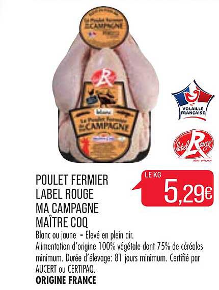 Poulet Fermier Label Rouge Ma Campagne Maître Coq
