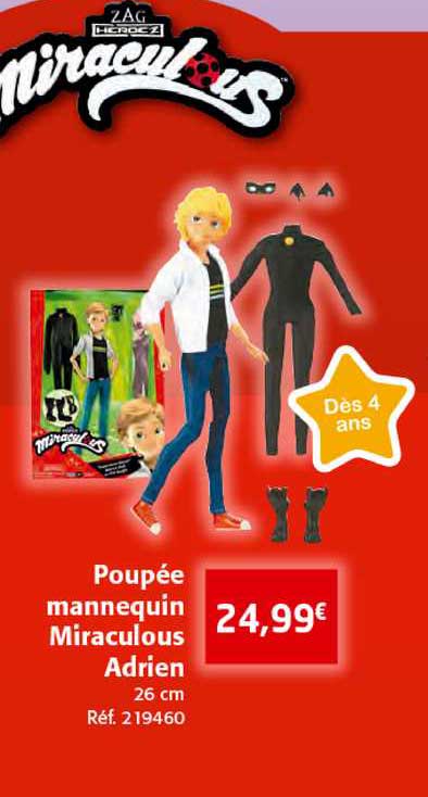 poupée mannequin miraculous adrien