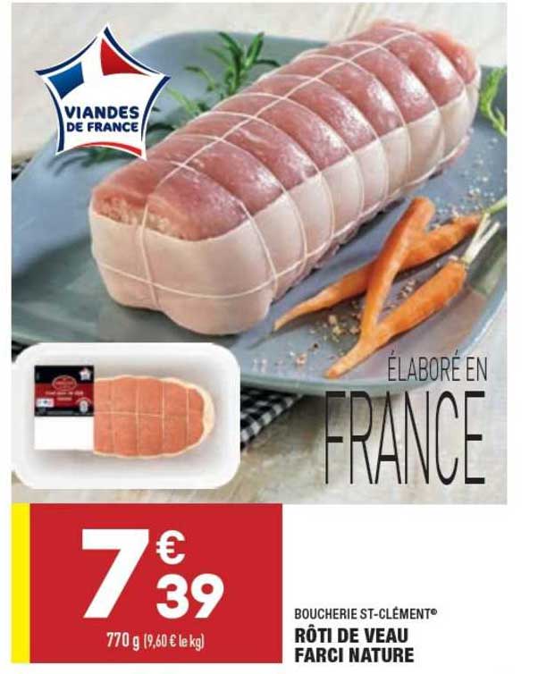 Rôti De Veau Farci Nature Boucherie St-clément®