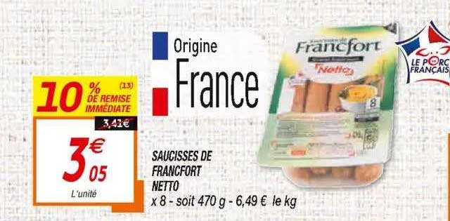 saucisses de francfort netto