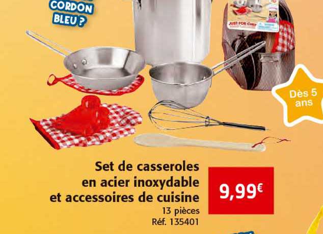 set de casseroles en acier inoxydable et accessoires de cuisine