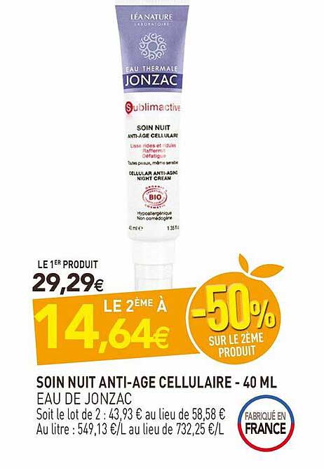 soin nuit anti-âge cellulaire - 40 ml eau de jonzac