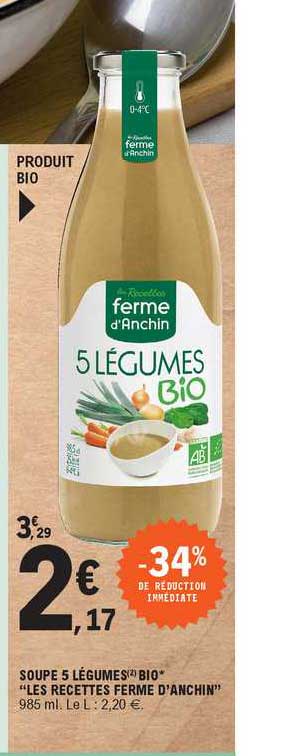 soupe 5 légumes bio "les recettes ferme d'anchin"