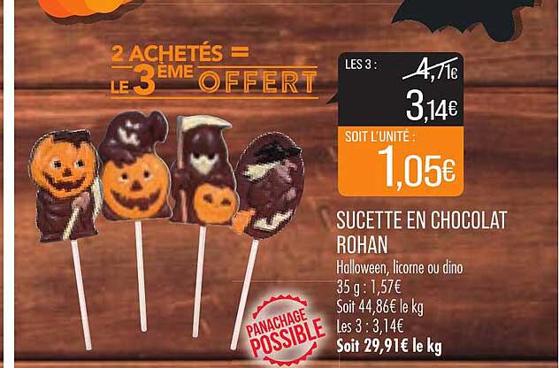 sucette en chocolat rohan