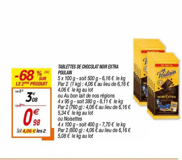 Tablettes De Chocolat Noir Extra Poulain