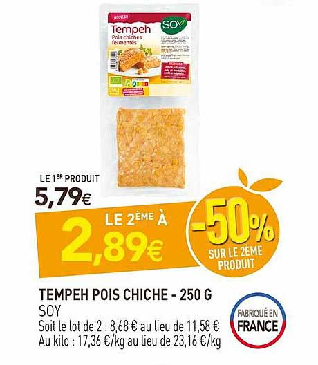 tempeh pois chiche - 150 g soy