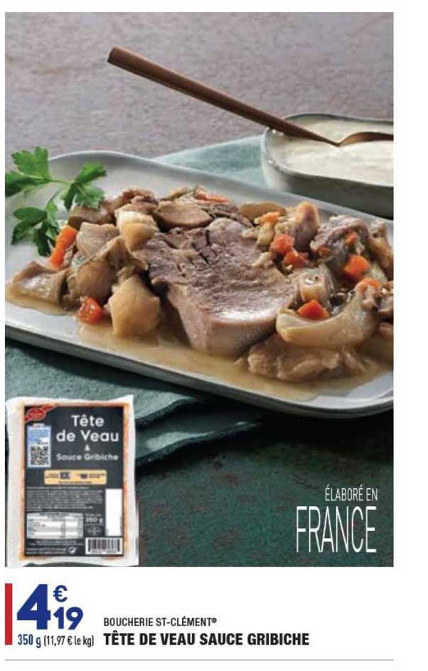 tête de veau sauce gribiche boucherie st-clément®