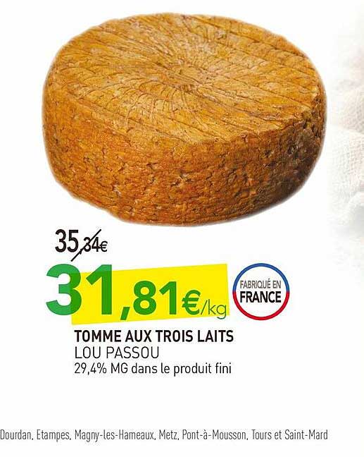 Tomme Aux Trois Laits Lou Passou
