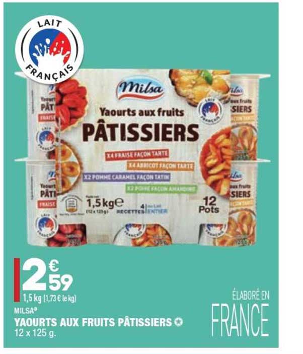 yaourts aux fruits pâtissiers milsa®