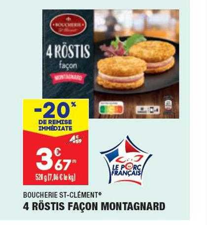 4 röstis façon montagnard boucherie st-clément