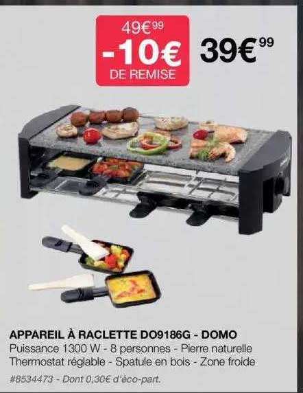 Appareil à Raclette Do9186g - Domo