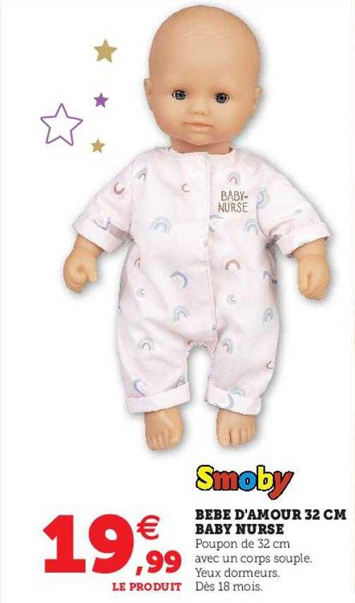 bébé d'amour 32 cm baby nurse smoby