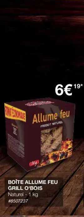 boîte allume feu grill o'bois