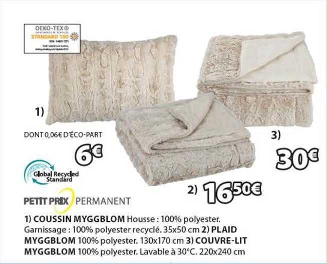 coussin myggblom, plaid myggblom, couvre-lit myggblom