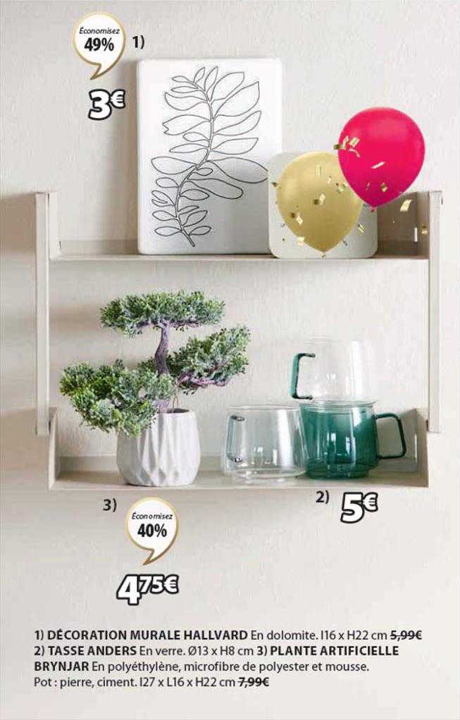 décoration murale hallvad, tasse anders, plante artificielle brynjar