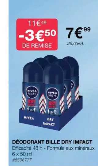 déodorant bille dry impact nivea men