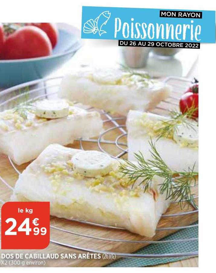 dos de cabillaud sans arêtes