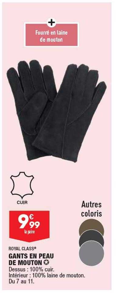 gants en peau de mouton royal class