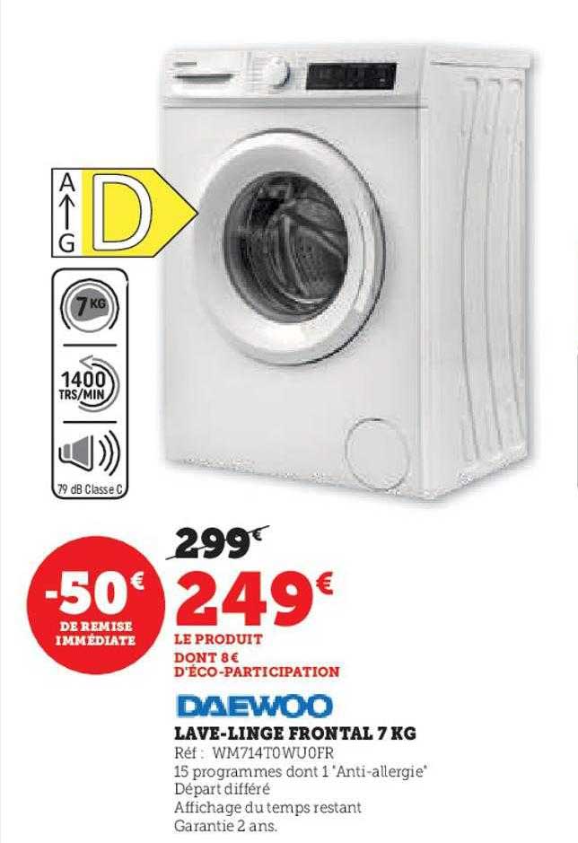 lave-linge frontal 7 kg daewoo