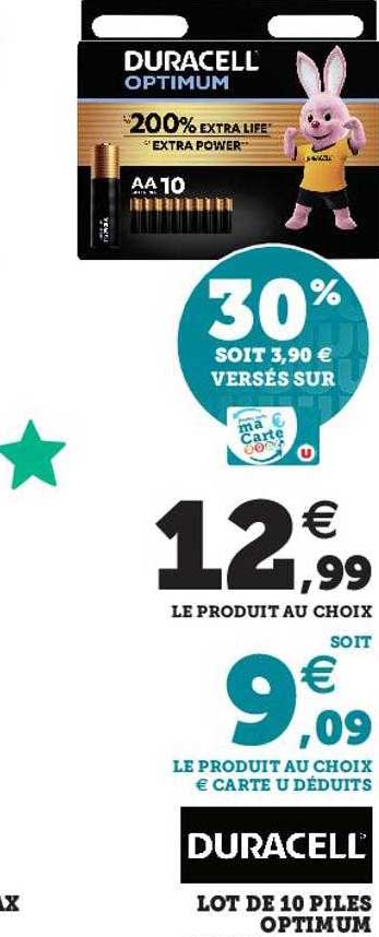 Lot De 10 Piles Optimum Duracell