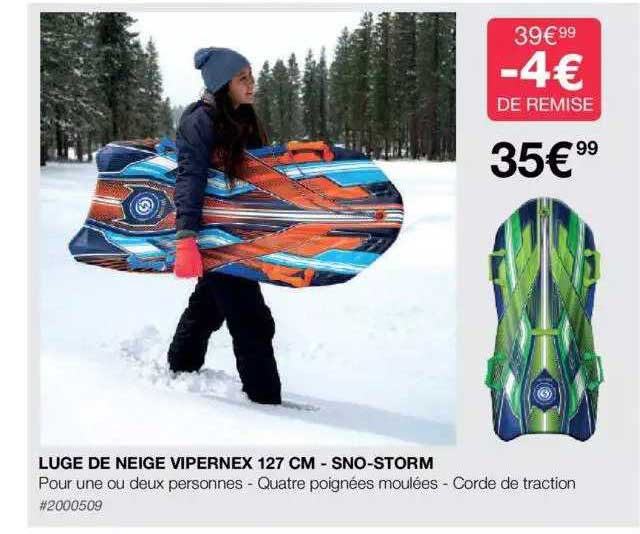 luge de neige vipernex 127 cm - sno-storm
