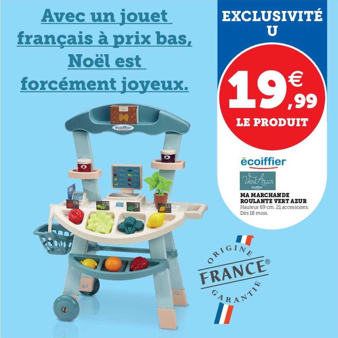 ma marchande roulante vert azur écoiffier