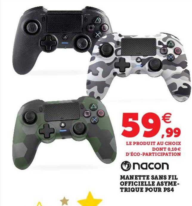 manette sans fil officielle asymetrique pour ps4 nacon