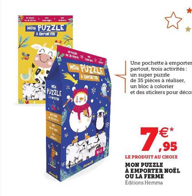 mon puzzle à emporter noël ou la ferme