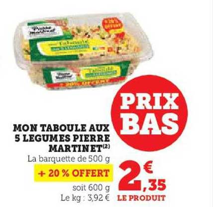 mon taboulé aux 5 légumes pierre martinet